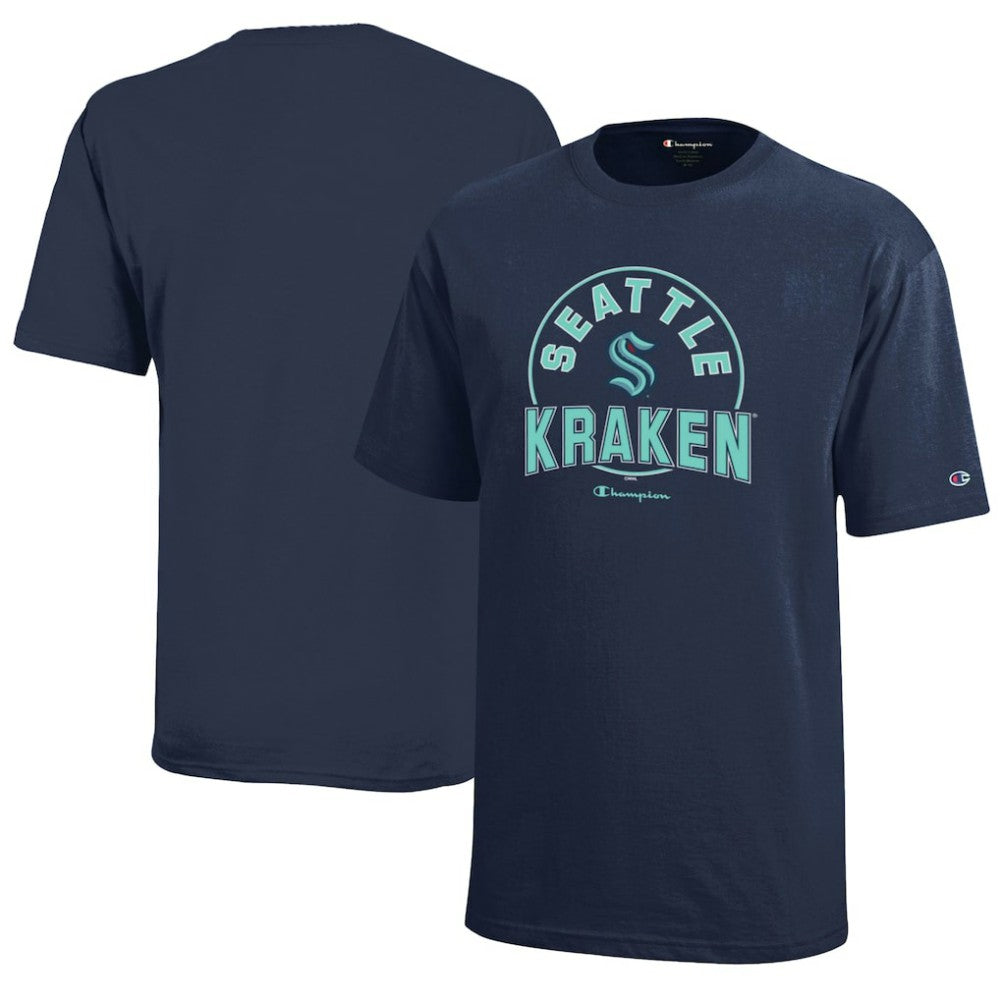 Seattle Kraken Champion Youth Jersey T-Shirt - Deep Sea Blue | NHL near me