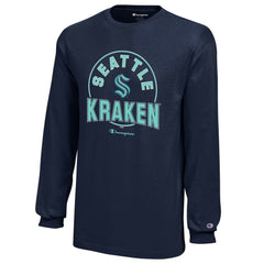 Seattle Kraken Champion Youth Long-Sleeve Jersey T-Shirt - Deep Sea Blue | NHL online