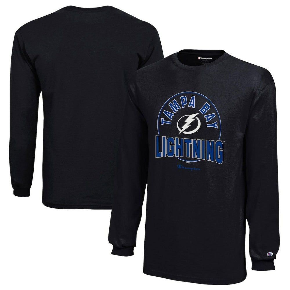 Tampa Bay Lightning Champion Youth Long-Sleeve Jersey T-Shirt - Black | NHL Clearance
