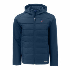 Houston Texans Cutter & Buck Americana Evoke Hybrid Eco Softshell Recycled Full-Zip Hooded Jacket - Navy - NFL