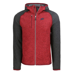 Buffalo Bills Cutter & Buck Americana Mainsail Full-Zip Hooded Jacket - Heather Red/Heather Charcoal - NFL