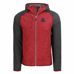 Green Bay Packers Cutter & Buck Americana Mainsail Full-Zip Hooded Jacket - Heather Red/Heather Charcoal - NFL