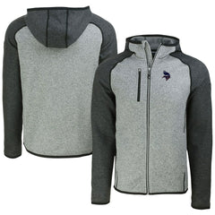 Minnesota Vikings Cutter & Buck Americana Mainsail Full-Zip Hooded Jacket - Heather Gray/Heather Charcoal - NFL