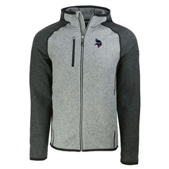 Minnesota Vikings Cutter & Buck Americana Mainsail Full-Zip Hooded Jacket - Heather Gray/Heather Charcoal - NFL