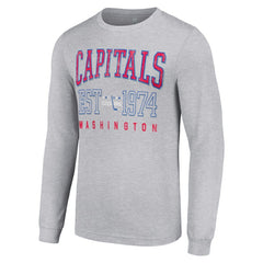 Washington Capitals Starter Retro Graphic Long Sleeve Crew T-Shirt - Heather Gray | NHL Clearance