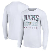 Anaheim Ducks Starter Retro Graphic Long Sleeve Crew T-Shirt - White | NHL Lifestyle