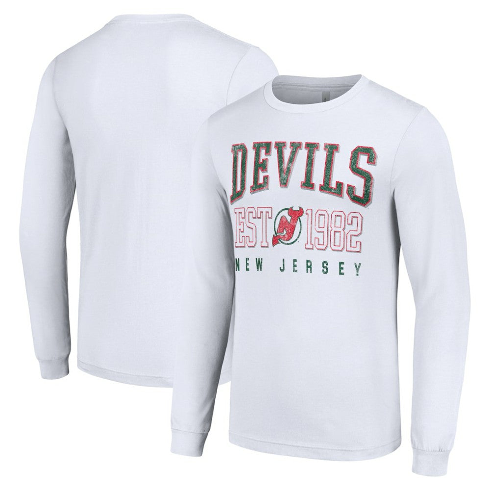 New Jersey Devils Starter Retro Graphic Long Sleeve Crew T-Shirt - White | NHL on sale