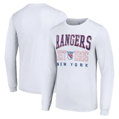 New York Rangers Starter Retro Graphic Long Sleeve Crew T-Shirt - White | NHL on sale