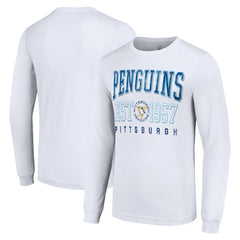 Pittsburgh Penguins Starter Retro Graphic Long Sleeve Crew T-Shirt - White | NHL online