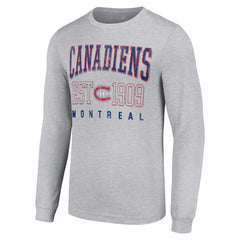 Montreal Canadiens Starter Retro Graphic Long Sleeve Crew T-Shirt - Heather Gray | NHL discount