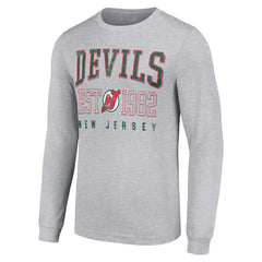 New Jersey Devils Starter Retro Graphic Long Sleeve Crew T-Shirt - Heather Gray | NHL on sale