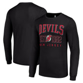 New Jersey Devils Starter Retro Graphic Long Sleeve Crew T-Shirt - Black | NHL on sale