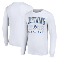 Tampa Bay Lightning Starter Logo Graphic Long Sleeve T-Shirt - White | NHL Lifestyle