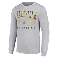 Nashville Predators Starter Logo Graphic Long Sleeve T-Shirt - Heather Gray | NHL Lifestyle