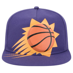 New Era Phoenix Suns Oversized Puff Print Logo Golfer Snapback Hat Purple