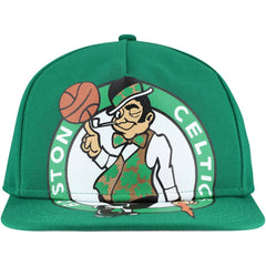 New Era Boston Celtics Oversized Puff Print Logo Golfer Snapback Hat Kelly Green