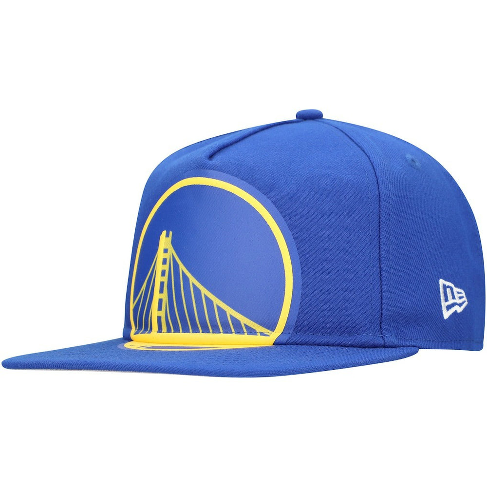 New Era Golden State Warriors Oversized Puff Print Logo Golfer Snapback Hat Royal
