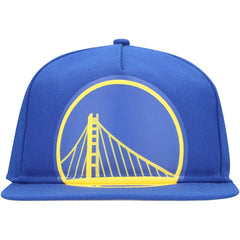 New Era Golden State Warriors Oversized Puff Print Logo Golfer Snapback Hat Royal