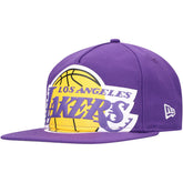 New Era Los Angeles Lakers Oversized Puff Print Logo Golfer Snapback Hat Purple
