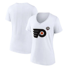Philadelphia Flyers Fanatics Women's 2024 NHL Stadium Series Logo V-Neck T-shirt - White | Fanatics Clearance