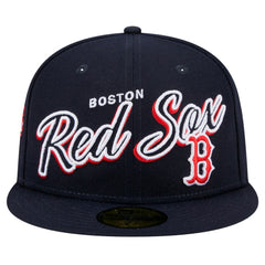 Boston Red Sox New Era Script Sided 59FIFTY Fitted Hat Sale