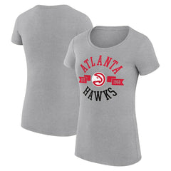 Atlanta Hawks G-III 4Her by Carl Banks Women's Super-Slim Fit Lightweight Large City Logo T-Shirt Heather Gray