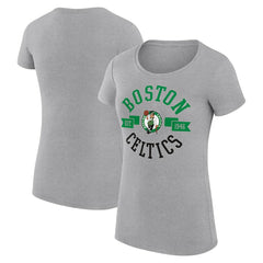 Boston Celtics G-III 4Her by Carl Banks Women's Super-Slim Fit Lightweight Large City Logo T-Shirt Heather Gray