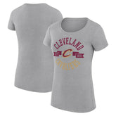 Cleveland Cavaliers G-III 4Her by Carl Banks Women's Super-Slim Fit Lightweight Large City Logo T-Shirt Heather Gray