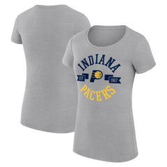 Indiana Pacers G-III 4Her by Carl Banks Women's Super-Slim Fit Lightweight Large City Logo T-Shirt Heather Gray