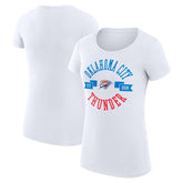 Oklahoma City Thunder G-III 4Her by Carl Banks Women's Super-Slim Fit Lightweight Large City Logo T-Shirt White