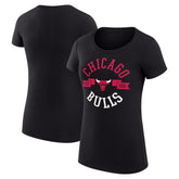 Chicago Bulls G-III 4Her by Carl Banks Women's Super-Slim Fit Lightweight Large City Logo T-Shirt Black