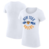 New York Knicks G-III 4Her by Carl Banks Women's Super-Slim Fit Lightweight Large City Logo T-Shirt White