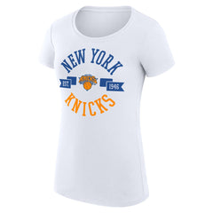 New York Knicks G-III 4Her by Carl Banks Women's Super-Slim Fit Lightweight Large City Logo T-Shirt White