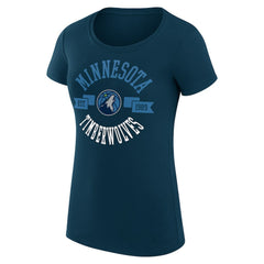 Minnesota Timberwolves G-III 4Her by Carl Banks Women's Super-Slim Fit Lightweight Large City Logo T-Shirt Navy