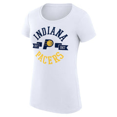 Indiana Pacers G-III 4Her by Carl Banks Women's Super-Slim Fit Lightweight Large City Logo T-Shirt White