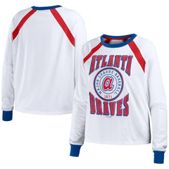 Atlanta Braves WEAR by Erin Andrews Women's Raglan Long Sleeve T-Shirt Outlet