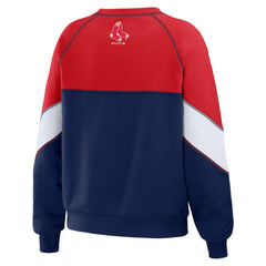 Boston Red Sox WEAR by Erin Andrews Women's Color Block Crew Neck Pullover Sweatshirt Discount