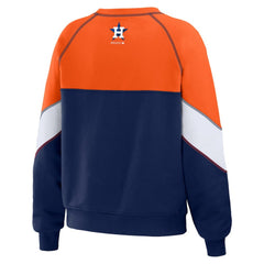 Houston Astros WEAR by Erin Andrews Women's Color Block Crew Neck Pullover Sweatshirt Outlet