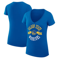 Golden State Warriors G-III 4Her by Carl Banks Women's Super-Slim Fit Lightweight Large City Logo V-Neck T-Shirt Royal