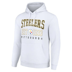 Pittsburgh Steelers Starter Unisex Throwback Logo Pullover Hoodie - White - NFL