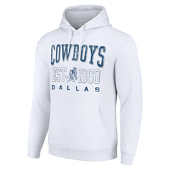 Dallas Cowboys Starter Unisex Throwback Logo Pullover Hoodie - White - NFL