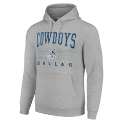 Dallas Cowboys Starter Unisex Throwback Logo Pullover Hoodie - Heather Gray - NFL
