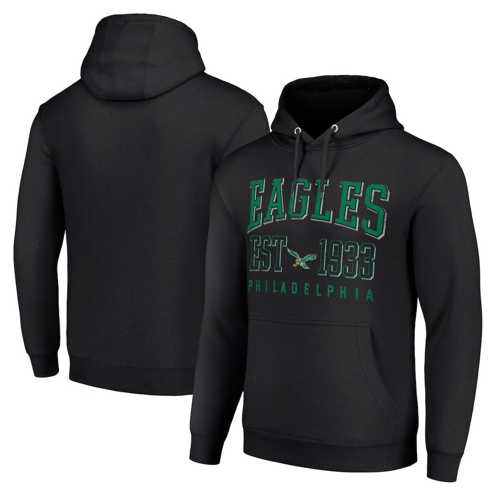 Philadelphia Eagles Starter Unisex Throwback Logo Pullover Hoodie - Black - NFL
