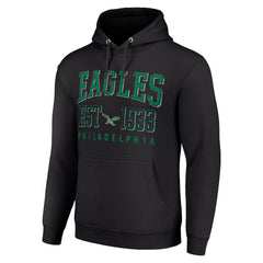 Philadelphia Eagles Starter Unisex Throwback Logo Pullover Hoodie - Black - NFL