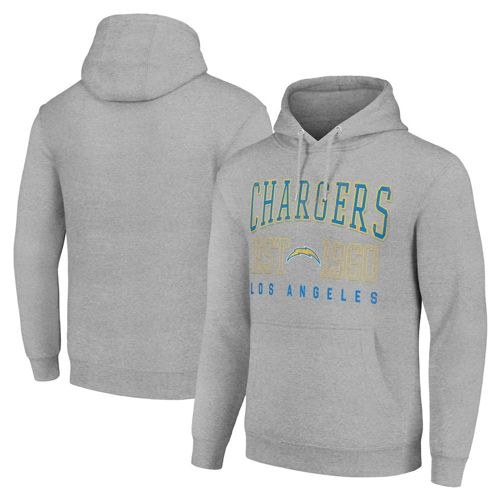 Los Angeles Chargers Starter Unisex Throwback Logo Pullover Hoodie - Heather Gray - NFL
