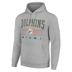 Miami Dolphins Starter Unisex Throwback Logo Pullover Hoodie - Heather Gray - NFL