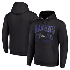 Baltimore Ravens Starter Unisex Throwback Logo Pullover Hoodie - Black - NFL