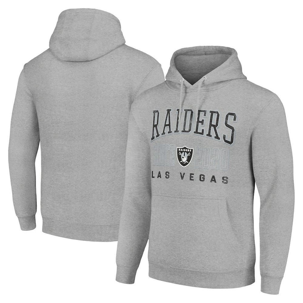 Las Vegas Raiders Starter Unisex Throwback Logo Pullover Hoodie - Heather Gray - NFL