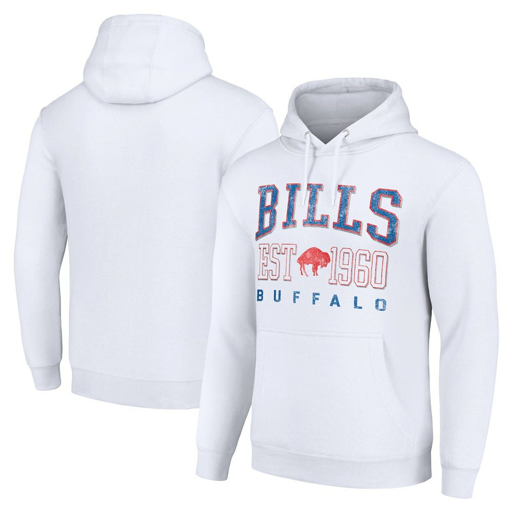 Buffalo Bills Starter Unisex Throwback Logo Pullover Hoodie - White - NFL