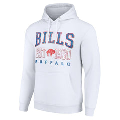 Buffalo Bills Starter Unisex Throwback Logo Pullover Hoodie - White - NFL